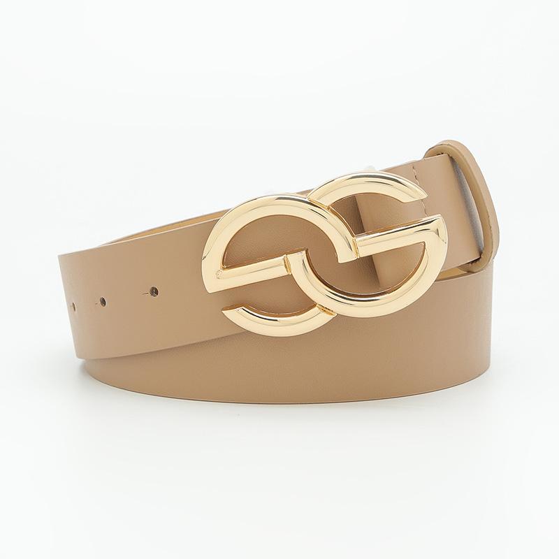Metal Buckle Simple Casual Decoration Jeans Belt Double G Retro Dress Belt Women