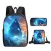 2021 Godzilla Wars King Kong School Bag Three-Piece Combination Set Primary And Secondary School Students Printed Backpack Cartoon School Bag