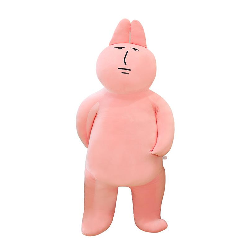 Pink Rabbit Doll Sand Sculpture Couple Long Sleeping Pickle Doll Throw Pillow Rabbit Doll Plush Toy