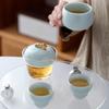 Portable Chinese Ceramic Tea Set - Dragon Soaring Blessing