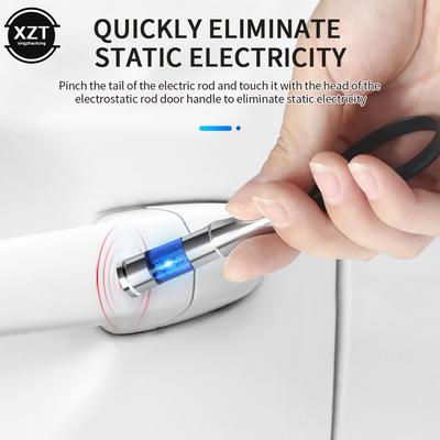New Static Rod Electrostatic Discharger High Voltage Anti-Static Keychain Silver Tone Winter Dry Climate Static Eliminator