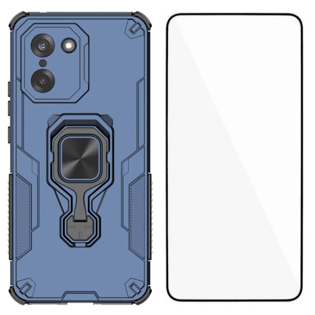 For OnePlus Ace 5 Racing 5G/OnePlus Nord CE5 5G Phone Case WANLONFENG PC TPU Back Cover Kickstand with Tempered Glass