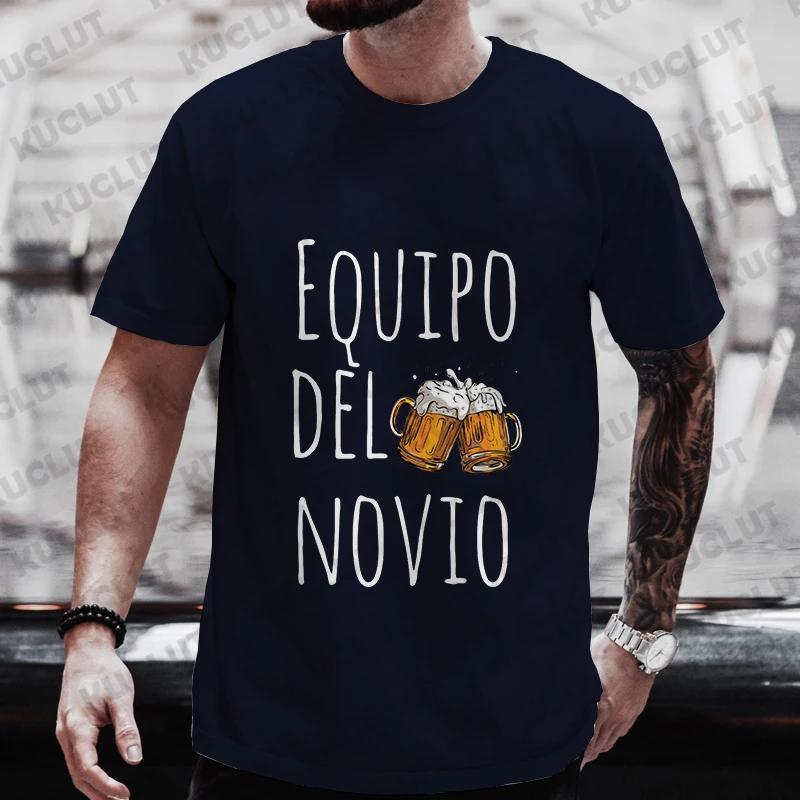Evg Future Team Bräutigam Herren T-Shirt Spanisch Junggesellenabschied T-Shirts Hochzeitsoberteile Vatertag Bier Grafik T-Shirt