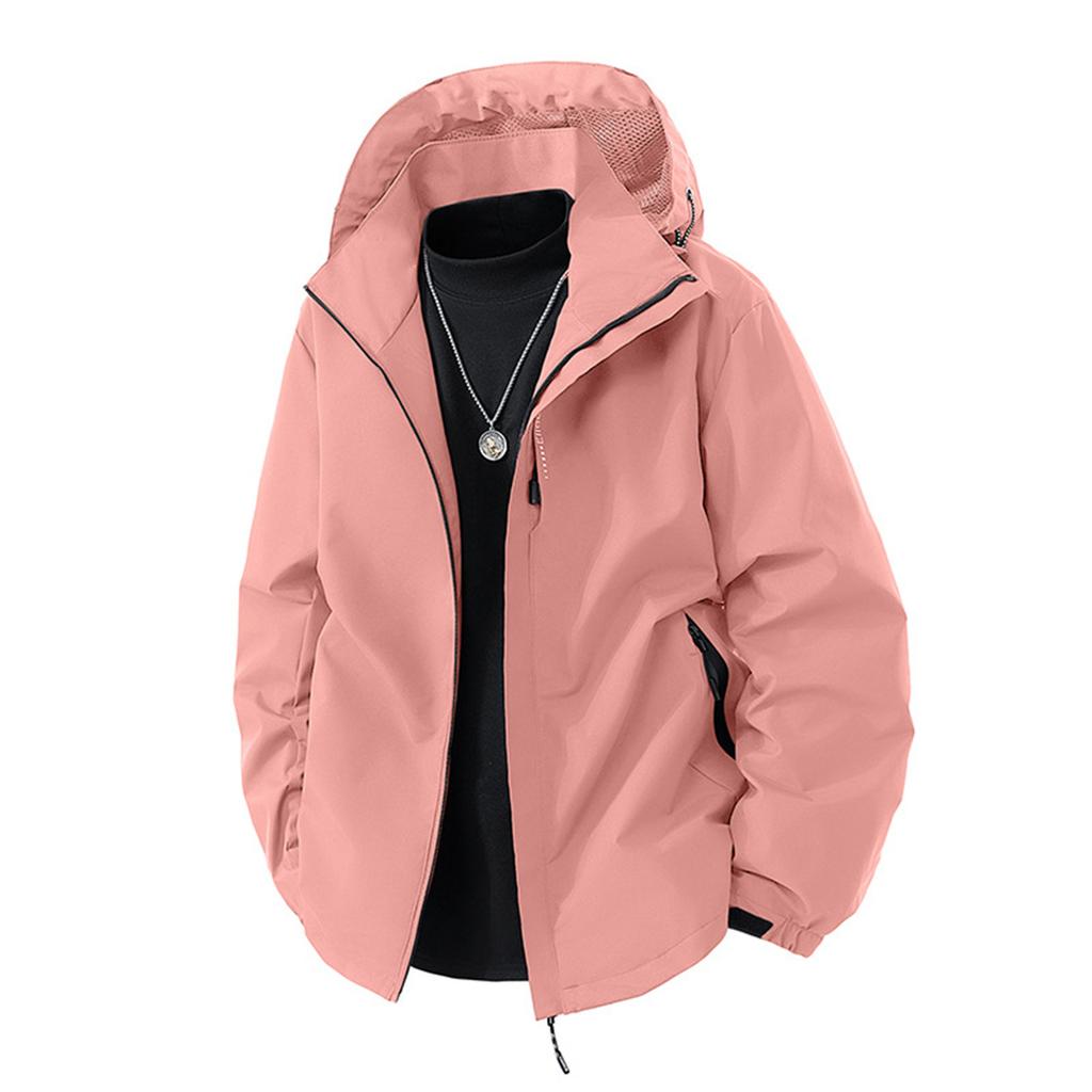 Men's Solid Color Jacket Men's Casual Cports Outdoor Mountaineering Waterproof Jacket