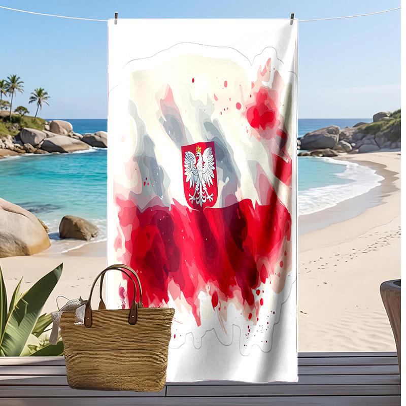 Poland Printed Beach Towel Quick Dry Soft TowelPortable Large Rectangular Beach Blanket for Travel Swimming Pool