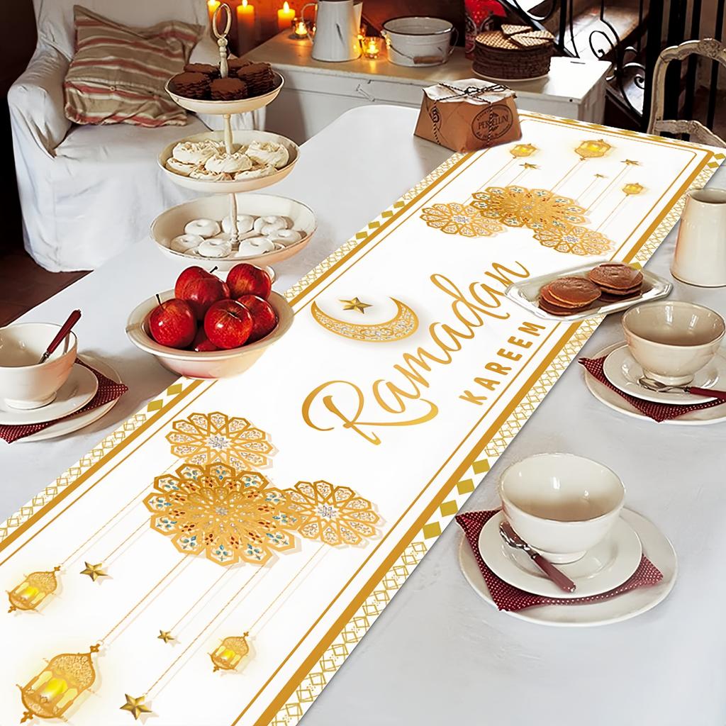 1pc Eid Mubarak Tablecloth Ramadan Decoration For Home Party Supplies Eid Al Adha Ramadan Kareem Home Decoration