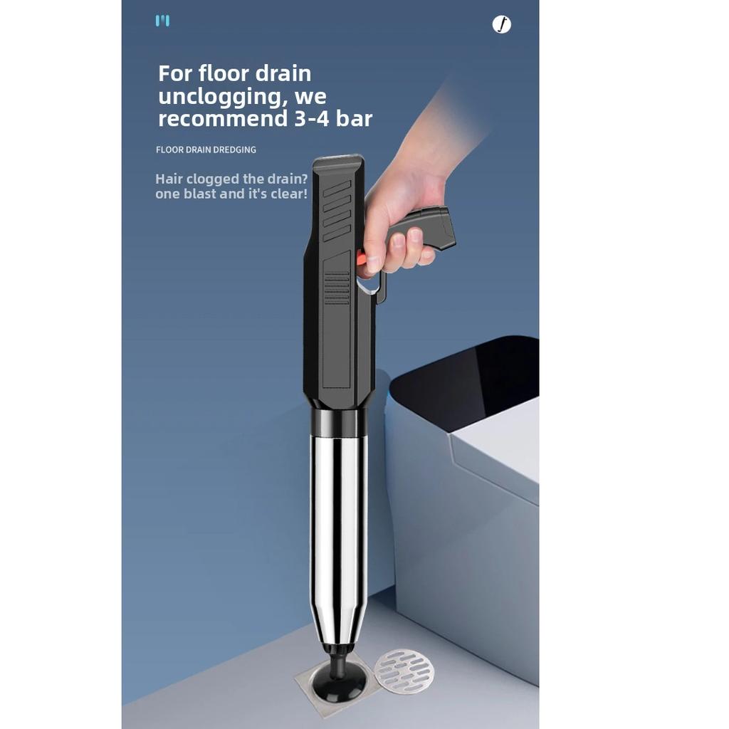 Electric High Pressure Air Toilet Plunger, Drain Blaster Clog Remover Tool for Kitchen Sink Floor Drain and Bathroom Toilet