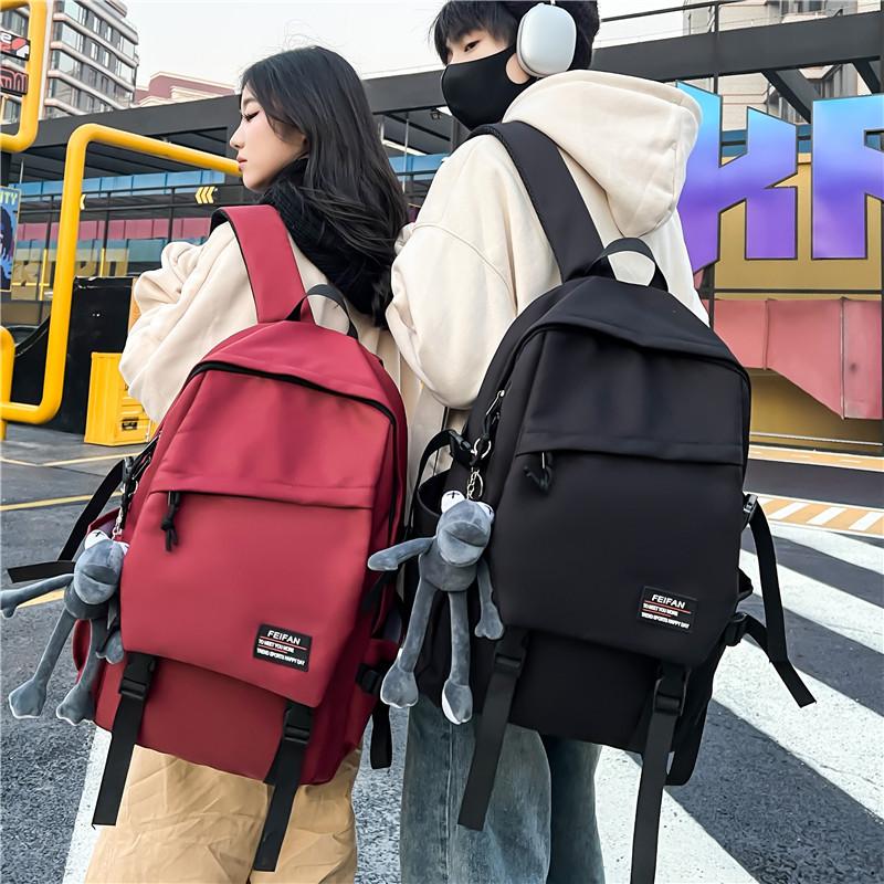 Schoolbag Backpack Male Korean Version Large Capacity Simple Trend Lightweight Backpack Japanese Junior High School High School Student College
