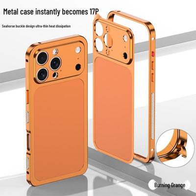 Marco de Borde con Hebilla de Caballito de Mar con Adhesivo Metálico Trasero para Apple 16 Pro Max/15 Pro/14 Pro – Se Transforma Instantáneamente al Modelo 17