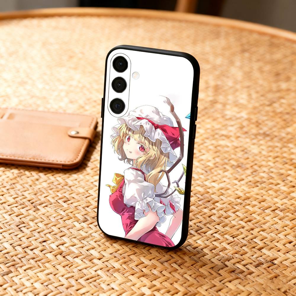 Cute TouHou Project Flandre Phone Case For Samsung  A73,72,71,A52,51,40,41,A22,A32,31,A13, Soft Black Shell