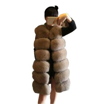 Faux Fox Fur Vest Women Waistcoat Long Slim Fake Fur Coats Fur Gilet Warm Fur Coats Women