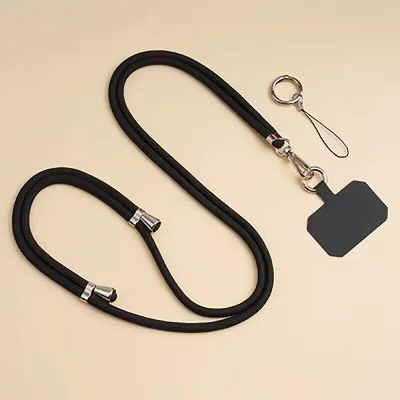 

Crossbody Lanyard Necklace Strap Universal Mobile Phone Adjustment Long Hanging Rope with Clip Anti-Lost Lanyard 1pc чорний