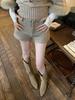 Women's High-Waisted Retro Khaki Wool Shorts - Winter Hip-Hugging A-Line Casual Straight Leg Pants