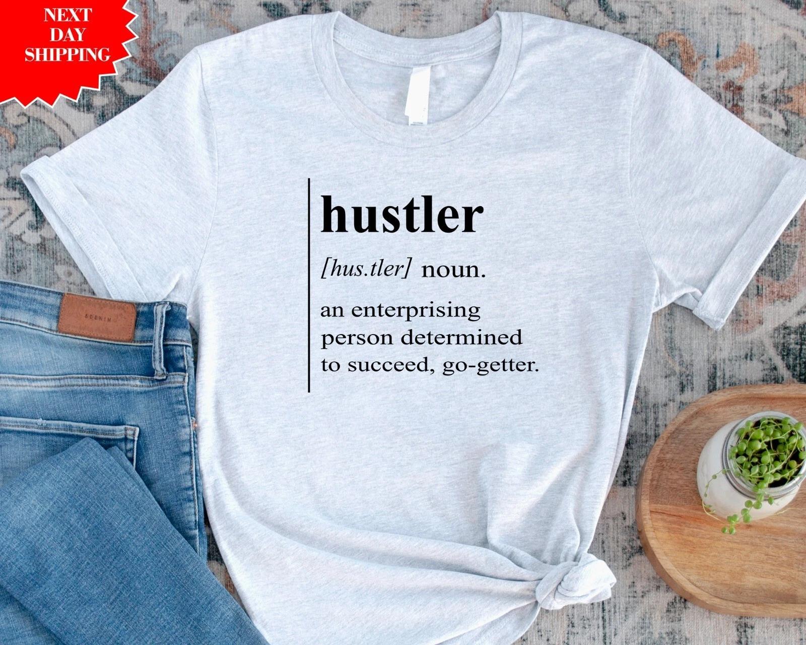 Hustler T Shirt Short Sleeve Printed Funny Slogan Design Pure Cotton Unisex Top 4XL