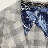 ETRO 2010 Gray Silk Linen Wool Glen Check 2B Tailored Jacket Jacket 60 grayUsed
