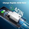 Chargeur USB - Aioneus - 40W - 4 Ports - Charge Rapide - Compatibilité Universelle