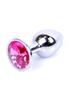 Metal Anal Plug with Jewel Silver and Navy Blue