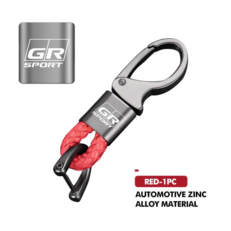 

For Toyota Car Logo Metal Braided Rope Keychain Key Ring Accessories chr Corolla Camry rav4 Yaris hilux prius avensis
