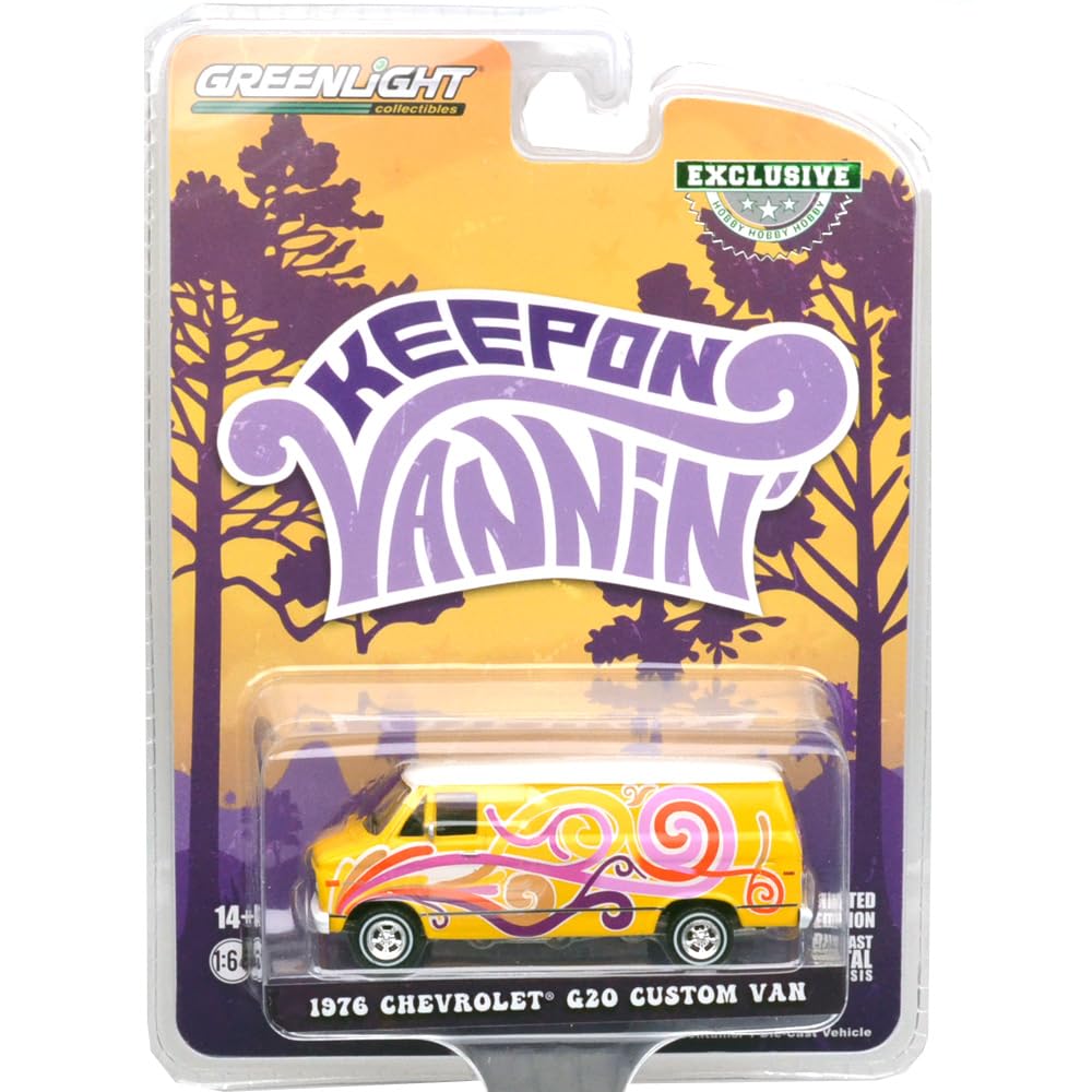 GREENLIGHT 1/64 Scale 1976 Chevrolet G20 Custom Van зелёный
