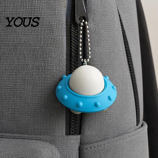 UFO Shaped Toy 3D Printed Decompression Toy, Creative Flying Saucer Fidget Pendant with Safe PLA Metal Bead Chain for Stress Relief, Anxiety