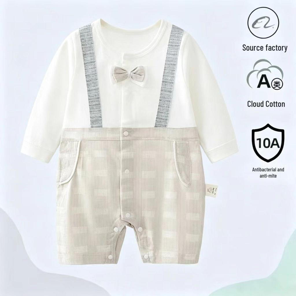 Unisex Baby Langarm Baumwoll-Strampler - Sommer Krabbel- & Hausanzug