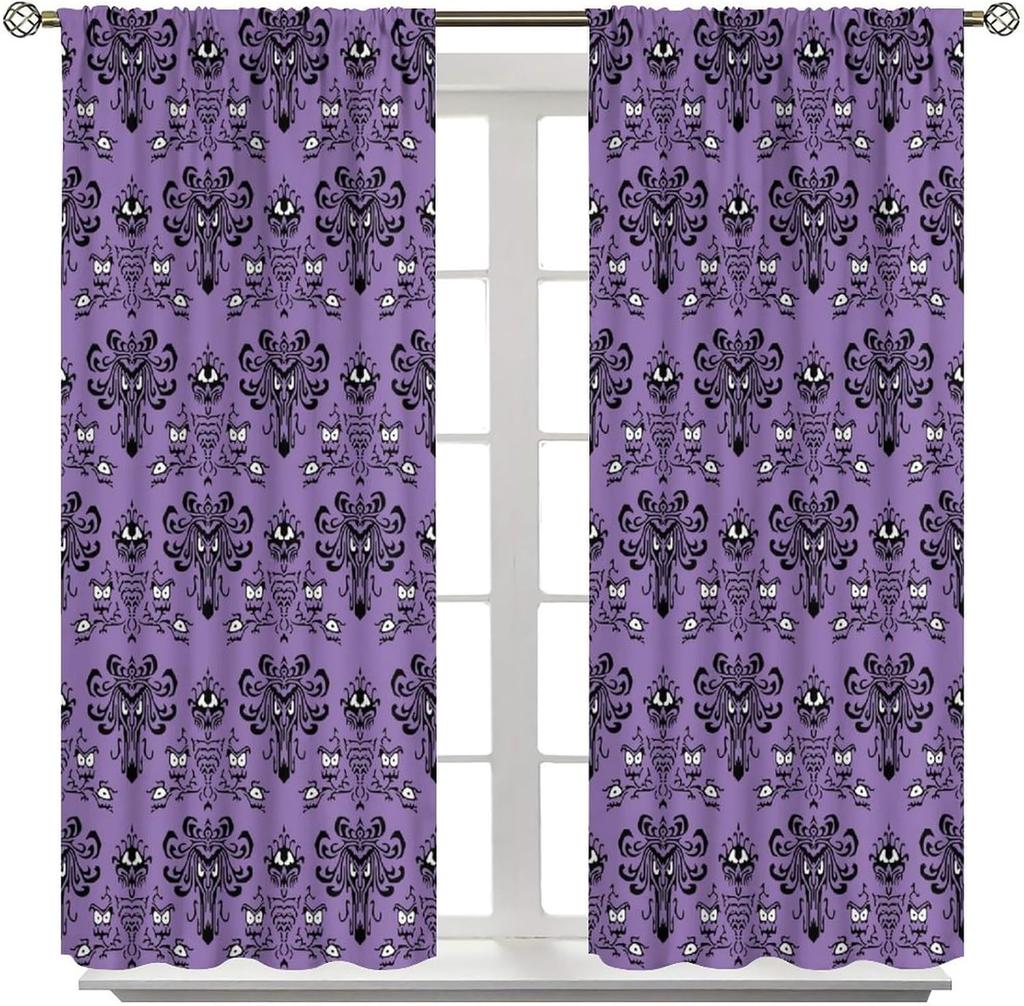 Halloween Curtains Horror Spooky Drapes Haunted House Mansion Curtain Bedroom Living Room Decor Made Of Polyester With Rod Pocket Great