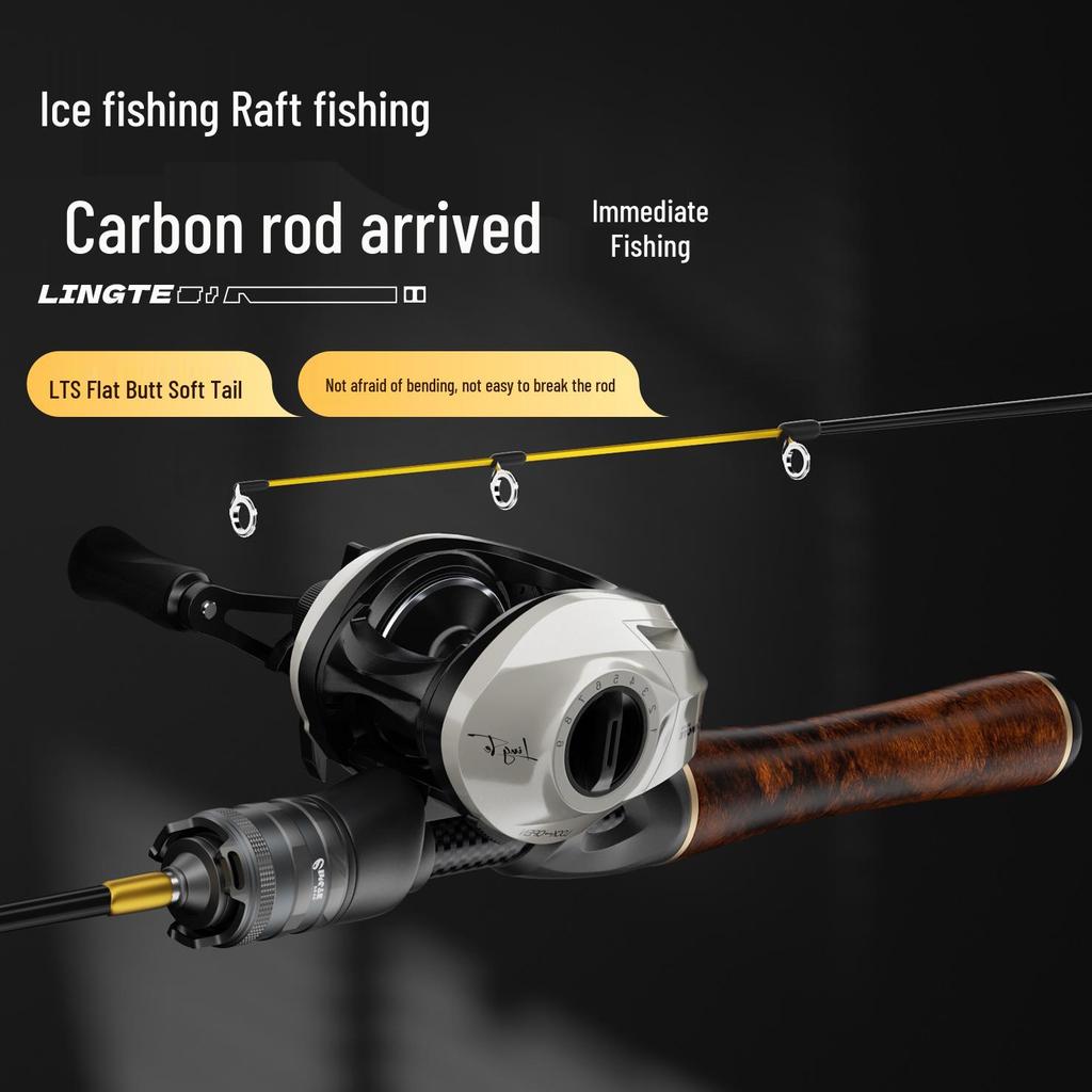 Zimní rybářský prut na ledu pro karase: Měkká tyč s plochým hrotem a ocasem