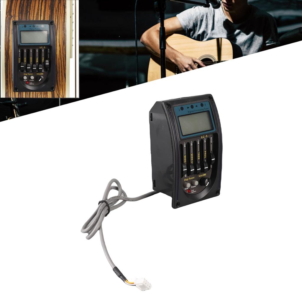 5 Band Guitar Pickup LCD Equalizer Tuning Adjustable Musical Instrument Supplies