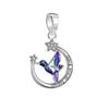 NEW Fine S925 Silver Pink Glass Flamingo Dangle Bead Pendat Fit Original  Bracelet Jewelry Shiny Colored Zircon Bird Charm