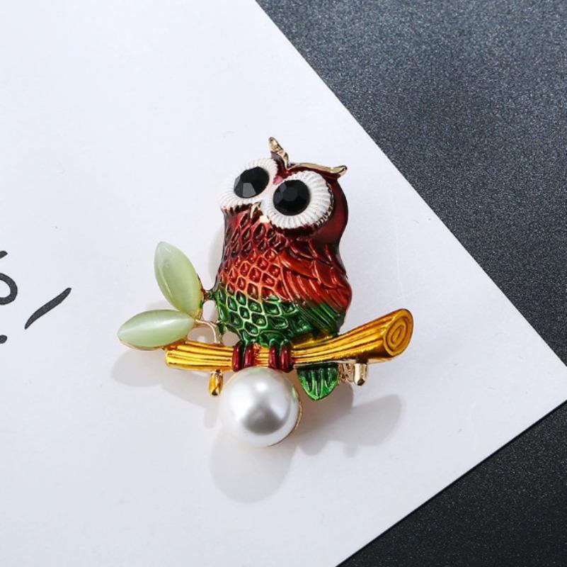 Retro Creative Owl Brooch Cute Kawaii Animal Pin Korean Style Personalized Jewelry Accessories Fashion Party Creative Trend Gift