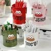 Diy Funny Large Mouth Pen Holder Cute Large-Capacity Pencil Holder Durable Stationery Container Makeup Brush Storage Bucket