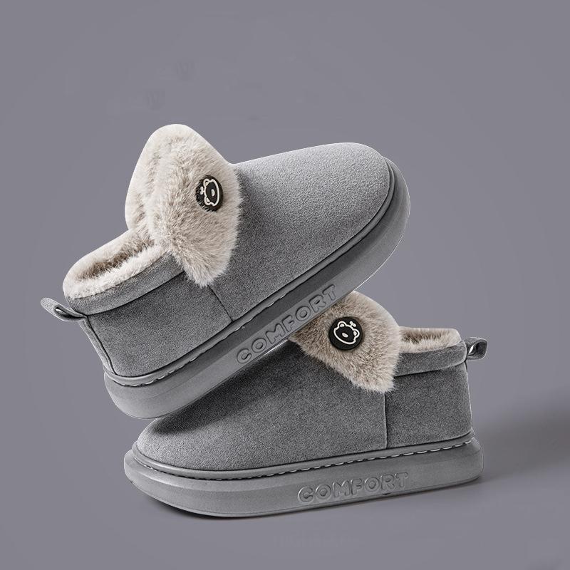 Comwarm Winter Fellstiefel für Damen Outdoor Stiefeletten Plateau Hausstiefel Plüschfutter Gemütlich Warm Damen Baumwollstiefel