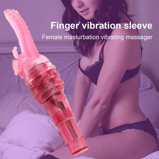 Vibrating Massager Waterproof Lightweight TPE Sex Finger Vibrator Sleeve for Hotel