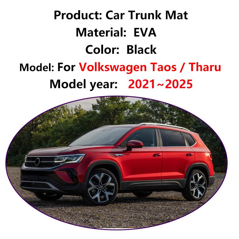 EVA Car Trunk Mat For Volkswagen VW Taos Tharu 2021 2022 2023 2024 2025 Waterproof Trunk Cargo Carpet Storage Pads Accessories