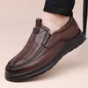 Premium Genuine Leather Men'S Loafers Slip-On Comfort Thick Sole Business Shoes Office Daily Wear Lightweight Durable Footwear