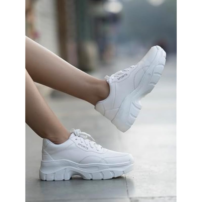 Shoetopia Girls Sporty White Casual Shoe - 5 Uk (Girls-Sporty-White) 5 UK белый