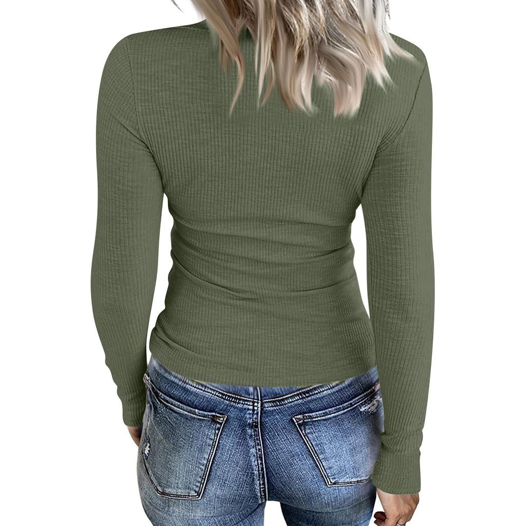 Women's And Winter Slim Bottom T-shirt Fashion Casual Color Square Neck Pullover Long Sleeve Top
