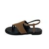 Fashion 2025 New Soft-soled Thin Strap Flat Toe Sandals Women's Summer New Round Head One-line Strap Outward Anti-wear Cool Sandals