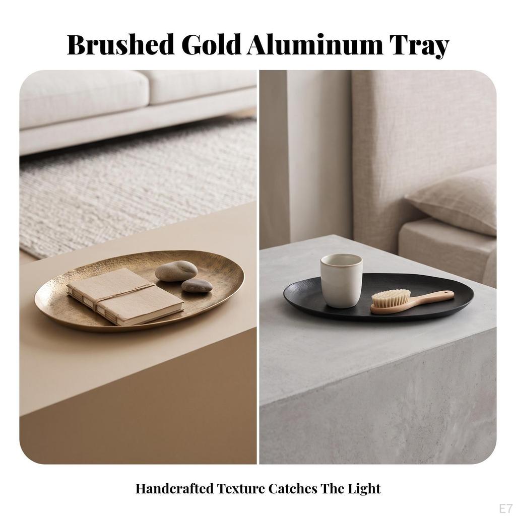 Decorative Aluminum Tray | Smooth Electroplated Finish, contemporary minimalist Style, Metal
