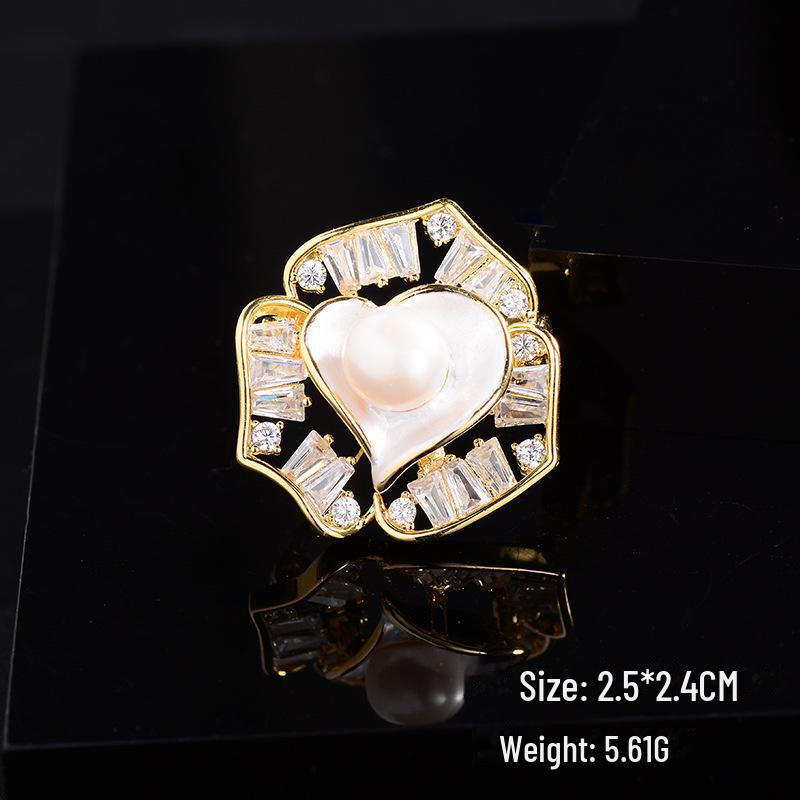 Broșă Elegantă cu Zircon Micro-Incrustat: Accesoriu de bijuterie la modă, potrivit pentru orice ținută, pentru vară