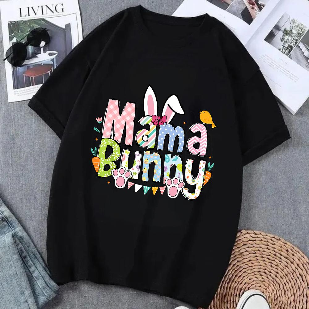 Unisexs Harajuku Easter Bunny Graphic Tees Colorful Letter Leopard Print Designs For Spring Holiday Outfits