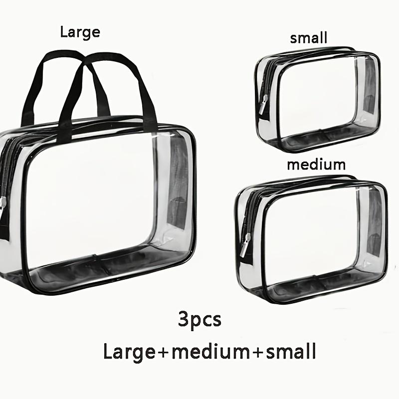 3pcs Pack Clear Organizer Bags with Multi-Purpose| Zippered PVC Storage for Games/Books - Space-Saving Home Solution
