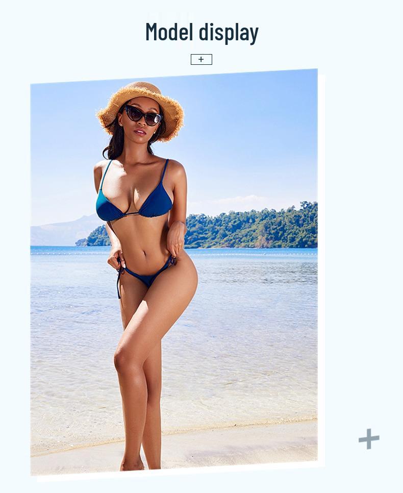 Women's Sexy Solid Color Three-Piece Bikini Set: Cross-Border Chest-Gathering Backless Swimsuit