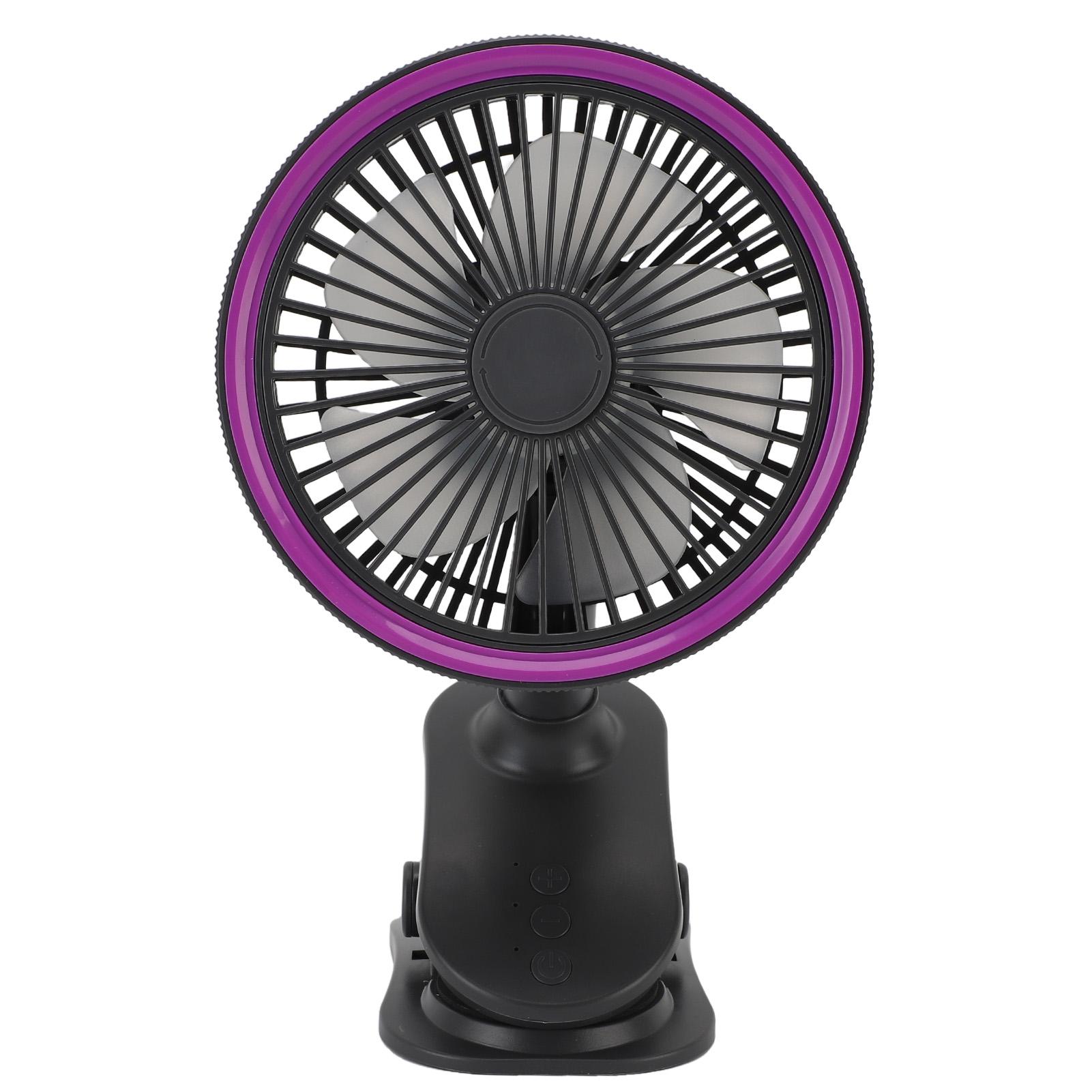 Fan with Clamp Quiet 360 Degree Rotation Rechargeable USB Portable Fan for Desk Bedside