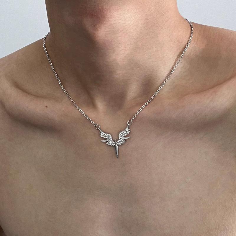 

Minimalist Angel S Wings Pendant Necklace Creativity Clavicle Chain Male Female Couple Jewelry Decorative Accessories Gift onesize