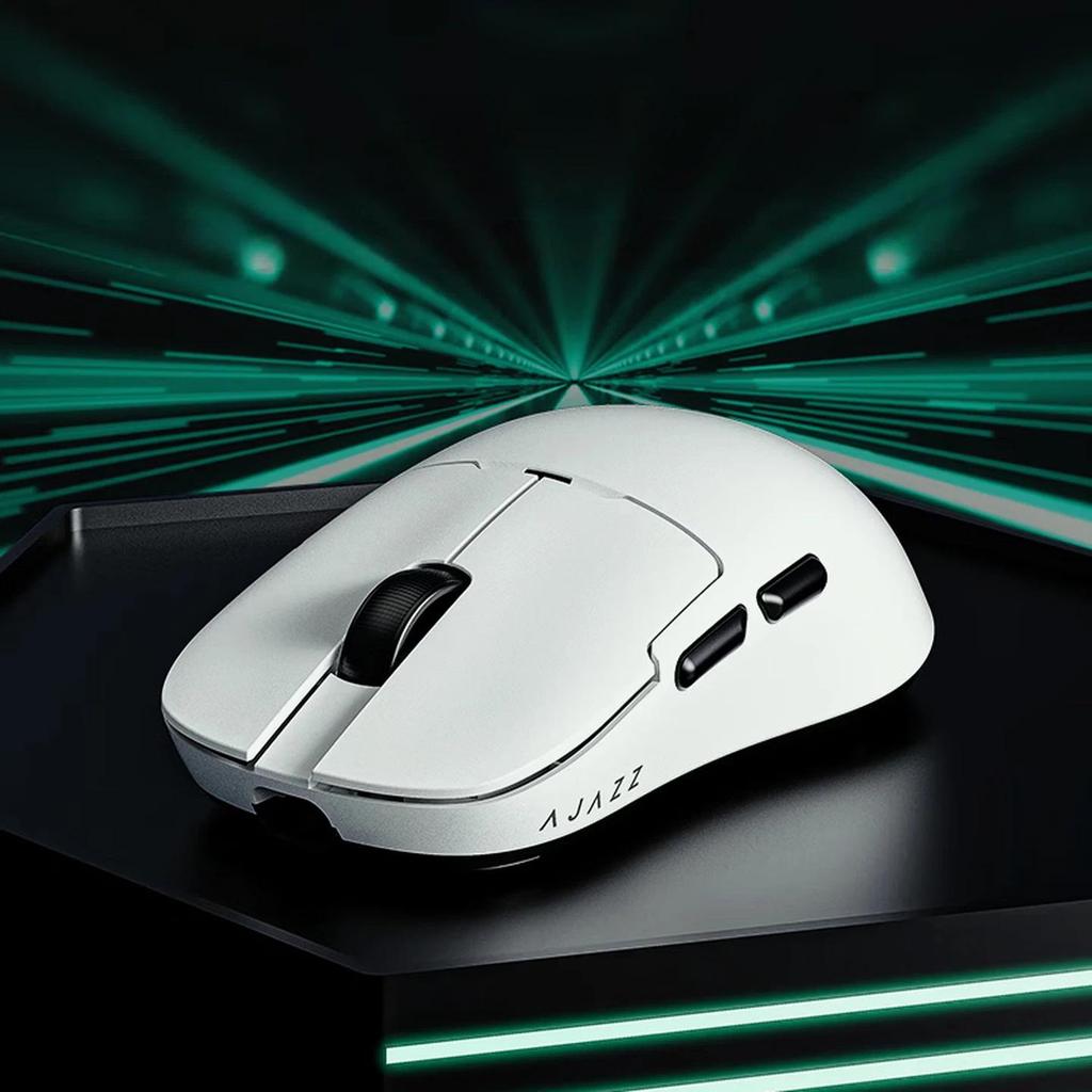 AJAZZ  Tri-Mode Mouse, 800mAh Long Battery Life, Approximately 61g Lightweight Gaming Mouse, White