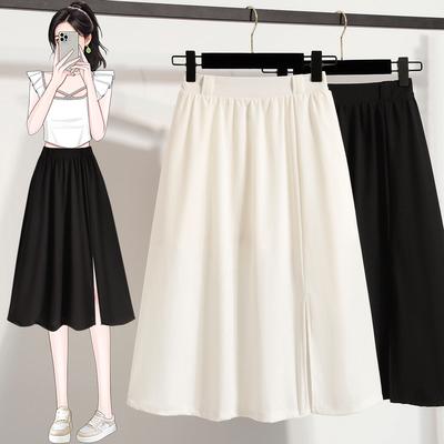 DIMANAF 2025 Plus Size Summer High Waist Skirts Women Loose Skirt A-Line Fashion Vintage Maxi