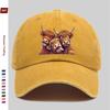 Pc ThreeHead Funny Cow Print Baseball Cap with Cartoon Animal Print Design Sun Hat Travel and Party Decorative Hat Multiple