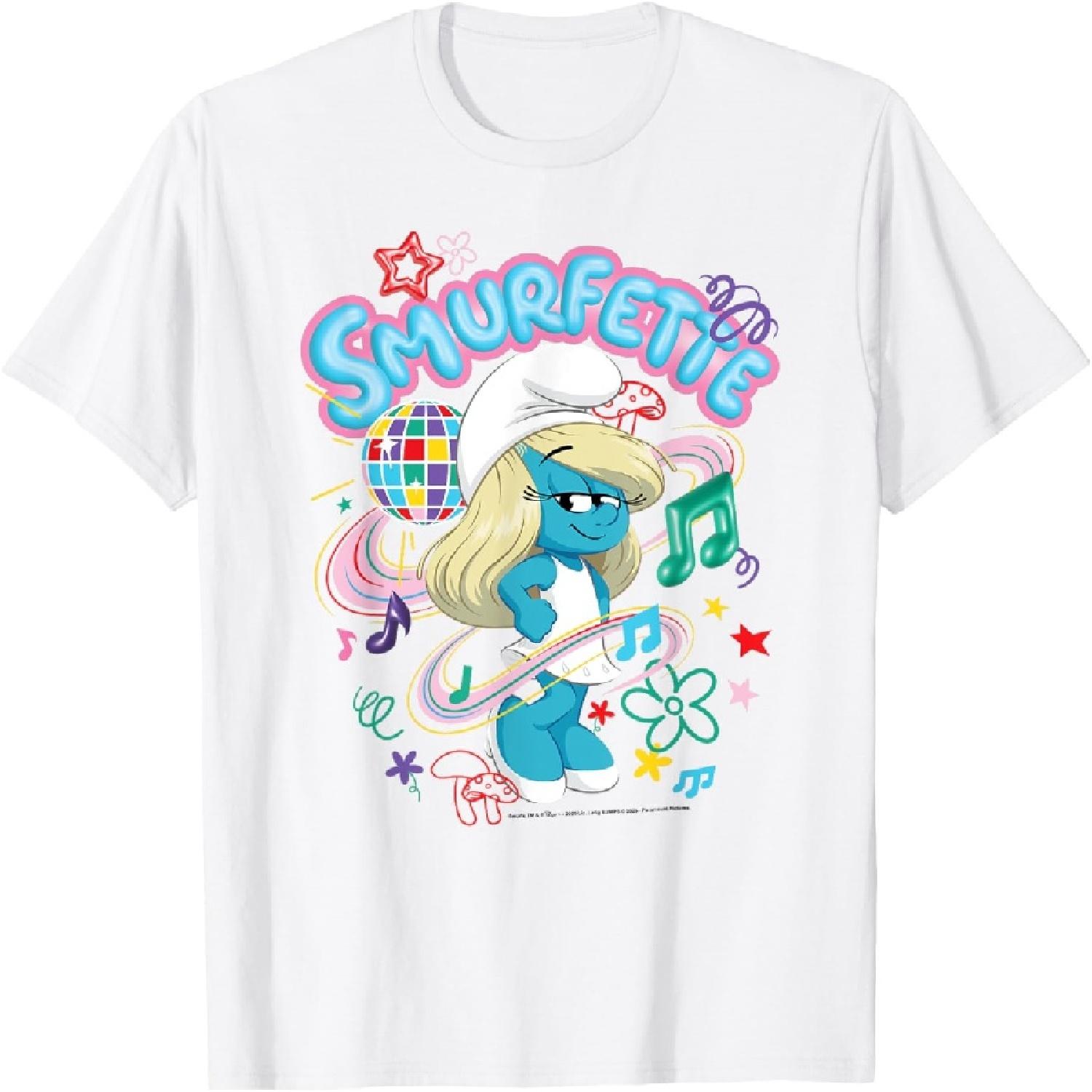 Фильм Смурфики Смурфетта Цветная Диско-Вечеринка Футболка S белый