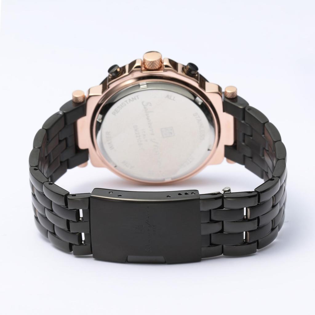 Salvatore Marra Quartz with PGBK Men's Watch, Analog, Black, Waterproof, Cloth,